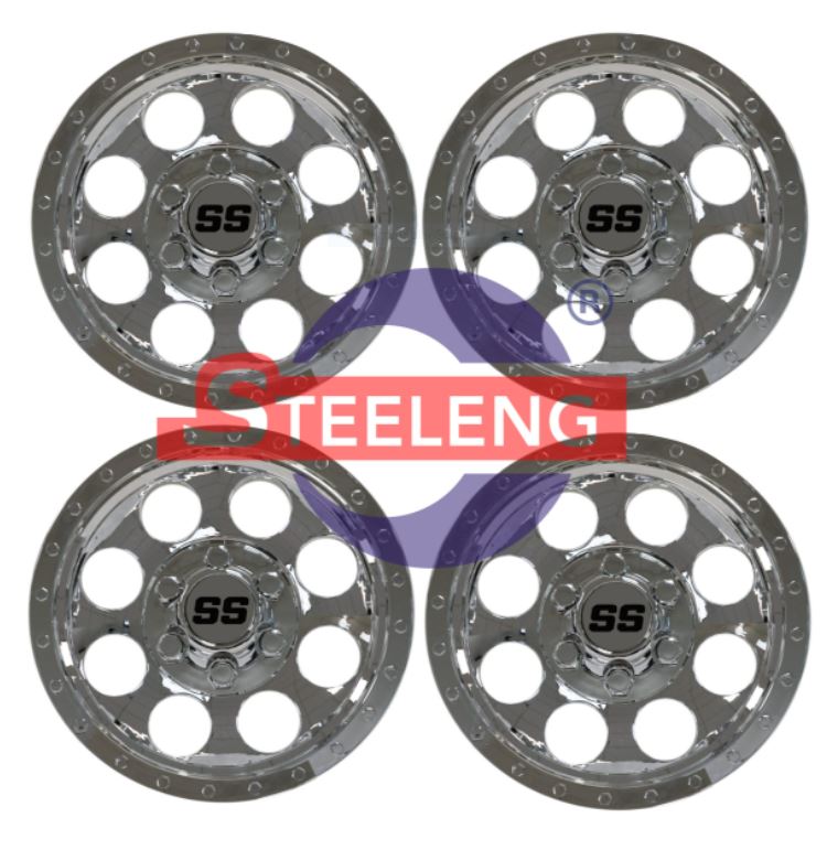10" Chrome Wheel Caps (set of 4) 'SS'. Prime Golf Parts