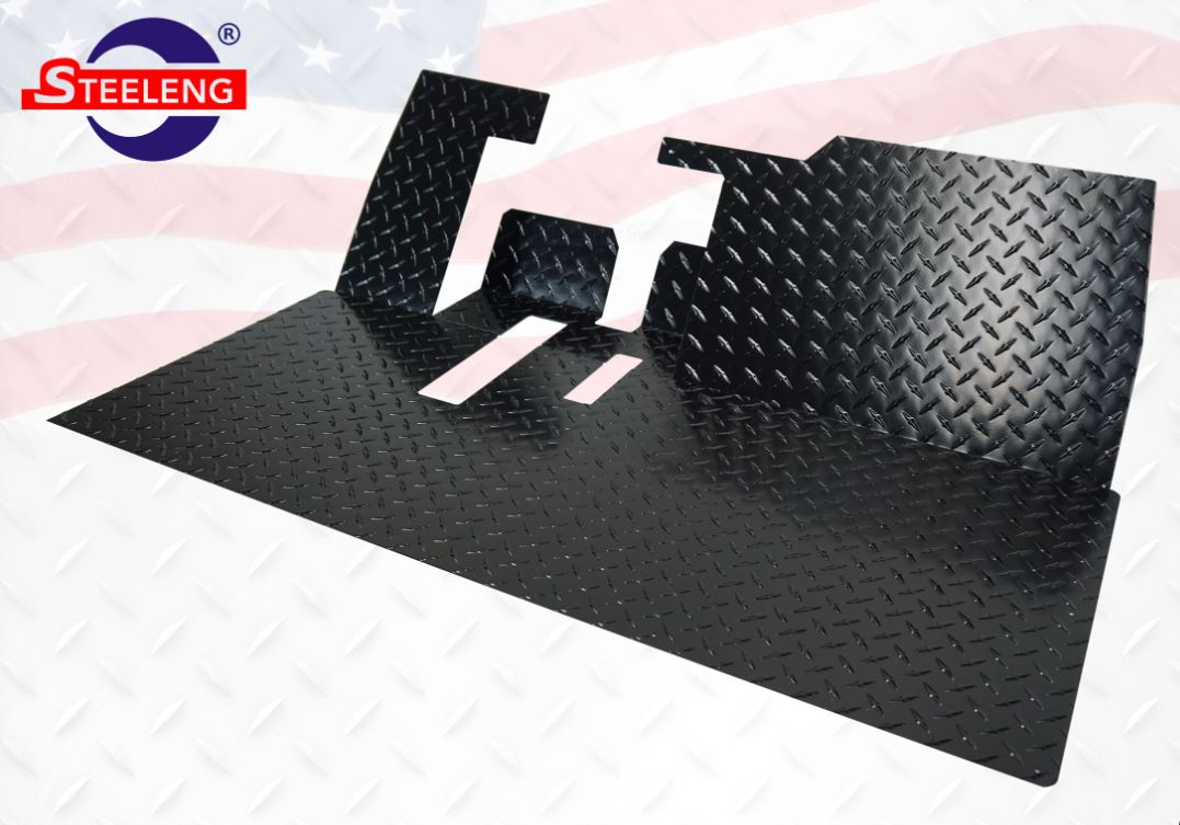 Floor Mat for Yamaha G29 (Drive) Golf Cart (Glossy Black), Aluminum Diamond Plate Prime Golf Parts