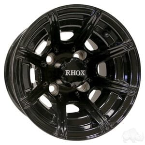 10" Gloss Black Wheel w/ Center Cap - 8 Spoke (10x7 ET-25")