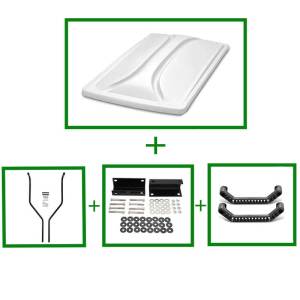DoubleTake 80″ Top with Kwick-Track Rail System, Universal Golf Cart Roof for Club Car DS, Precedent, EZGO TXT, RXV, Yamaha Drive & Drive2